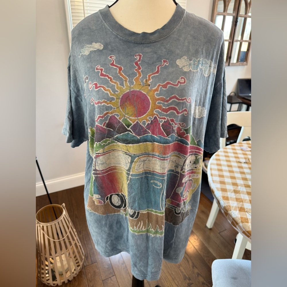 Vintage The Mountain Grateful Dead Tour bus Gray Graphic Tee size Large Unisex
